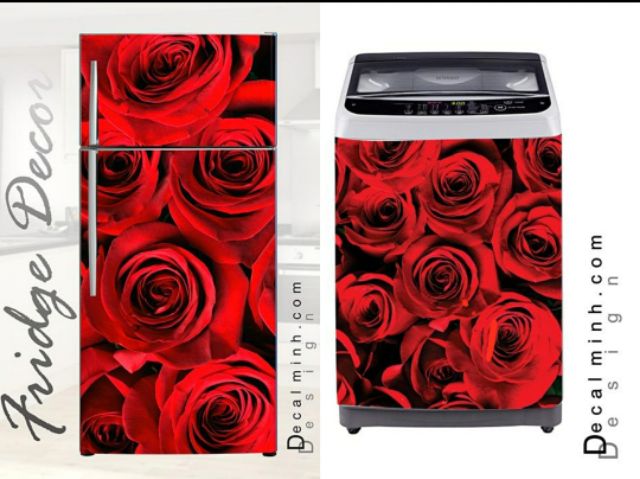 {LƯỚT XEM ẢNH} Combo Decal tem dán tủ lạnh + máy giặt cao cấp - 3D cao cấp