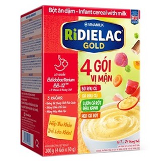 Bột ăn dặm ridielac gold 4 vị mặn - hộp giấy 200g