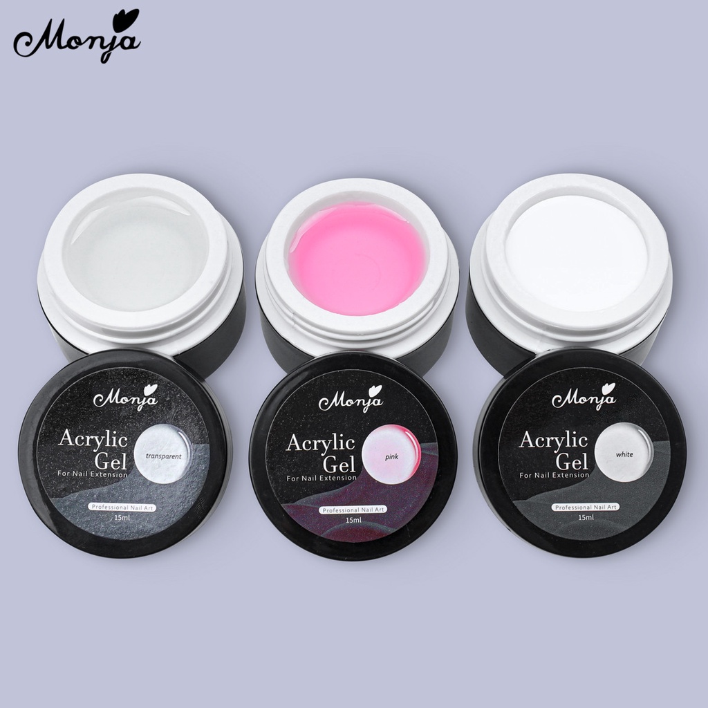 Gel đắp nối dài móng tay MONJA nhanh chóng nhiều màu sắc tùy chọn 15ml
