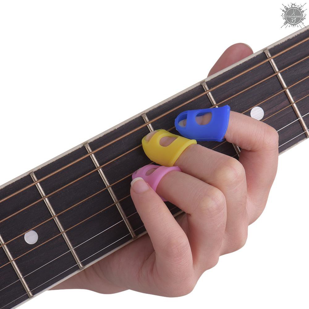 Set 6 đầu bọc bảo vệ đầu ngón tay khi chơi đàn guitar ukulele bằng silicon mềm