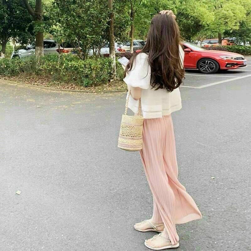 SÉT ÁO TẦNG VIỀN + QUẦN SUÔNG DẬP LY