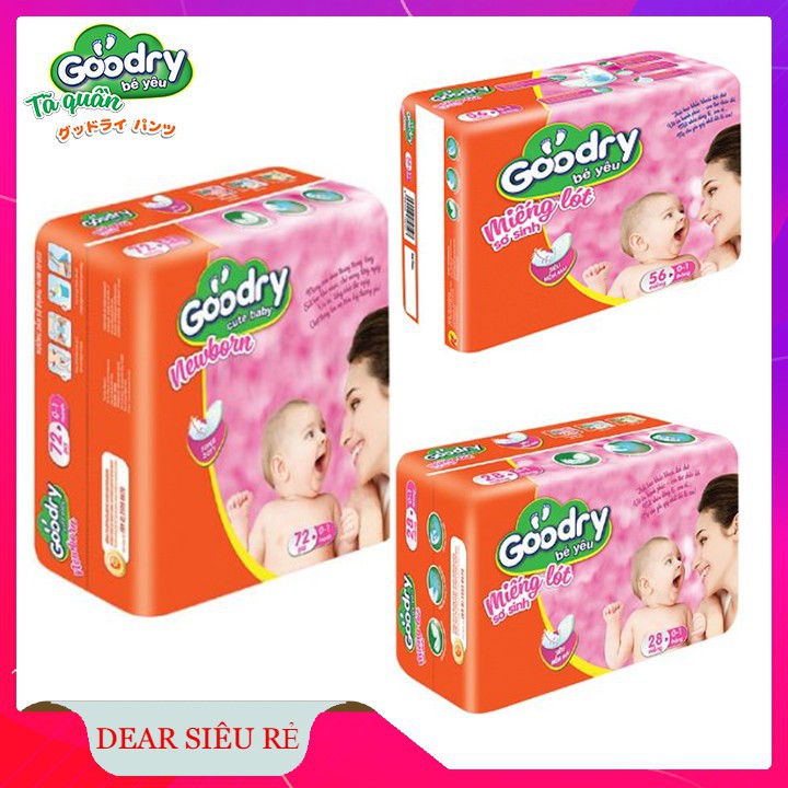 Miếng lót sơ sinh goodry newborn 72 miếng (từ 0 - 1 tháng )