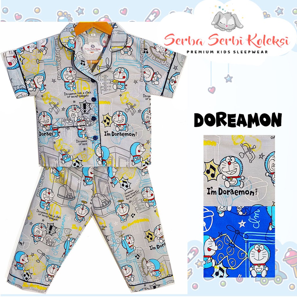 Doraemon Áo Choàng Ngủ Vải Cotton Họa Tiết Hoạt Hình Đáng Yêu Cho Bé