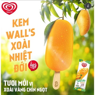 (HỎA TỐC HCM) KEM XOÀI NHIỆT ĐỚI WALL'S MANGGA SOLERO LESS CALO