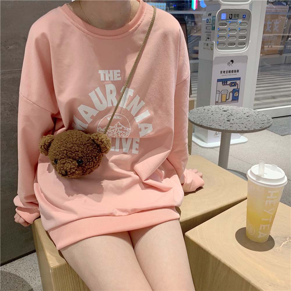 Túi đeo chéo mini hình đầu gấu bông dễ thương cho bé gái