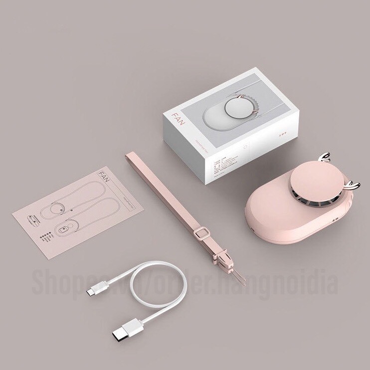 (Mới 2021) Quạt mini đeo cổ,quạt tích điện sạc usb thiết kế mới