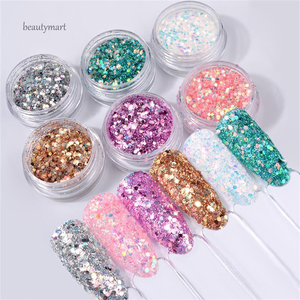 Set kim tuyến lấp lánh trang trí móng tay 6 màu