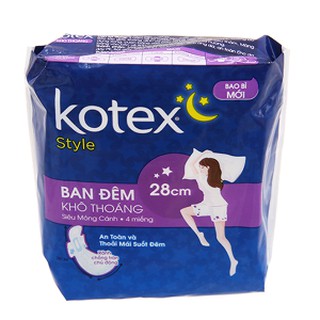 Băng vệ sinh siêu ban đêm Kotex Style siêu mỏng cánh 3 miếng