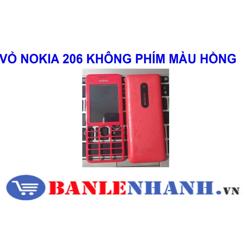 VỎ NOKIA 206 KHÔNG PHÍM MÀU HỒNG