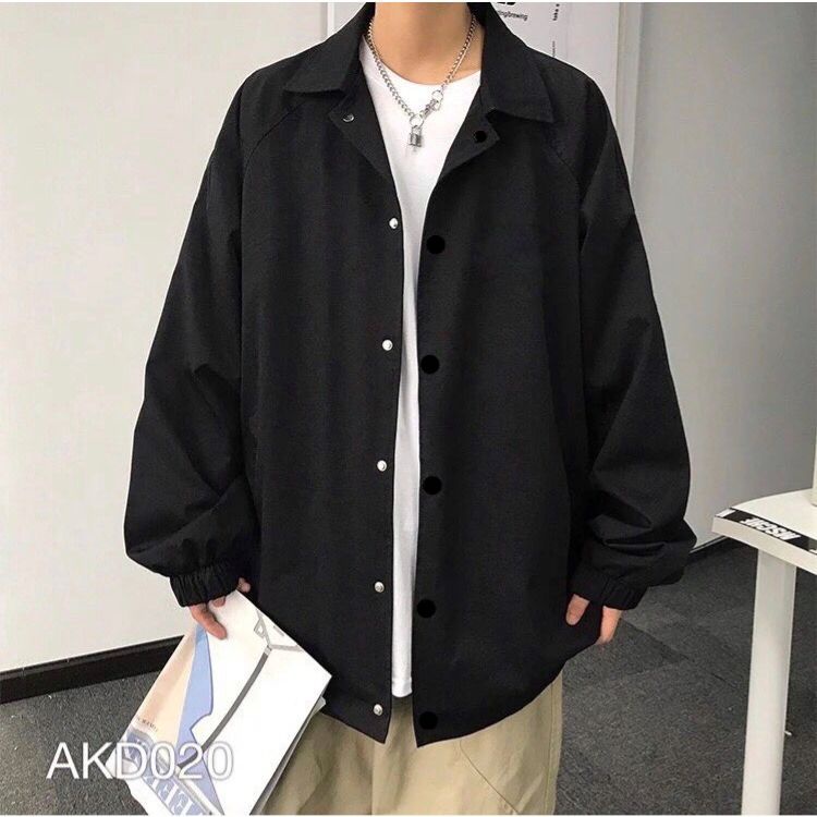 Áo Khoác Jacket Trơn Chất Dù Cao Cấp Form Rộng Unisex Nam Nữ Basic Streetwear. AJK01