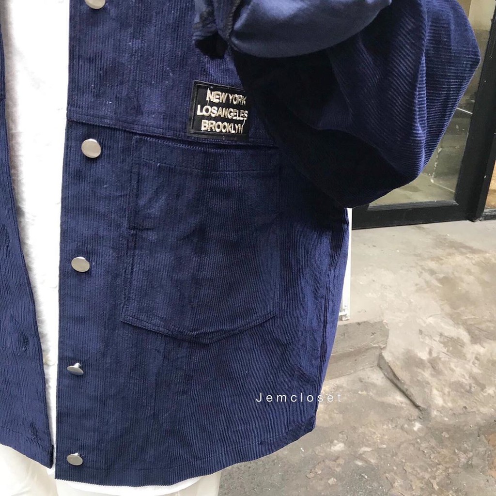 Áo Khoác Nữ Jacket JEM CLOSET Form Rộng Thoải Mái Áo Khoác Ngoài Thời Trang BROOKLYN Chất Liệu Nhung Gân Dày Dặn 1747