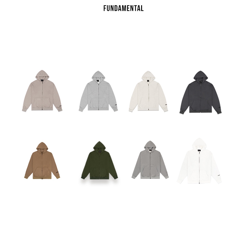 FUNDAMENTAL HOODIE FULLZIP / Áo Hoodie Dây Kéo Nỉ Bông