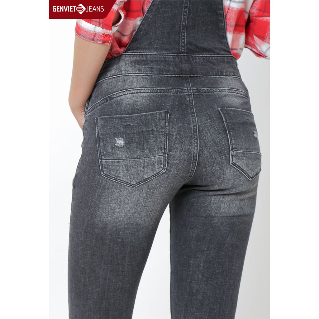 [Mã FAMALLT5 giảm 15% đơn 150k] Quần yếm dài jeans Nữ TY103J124 GENVIET