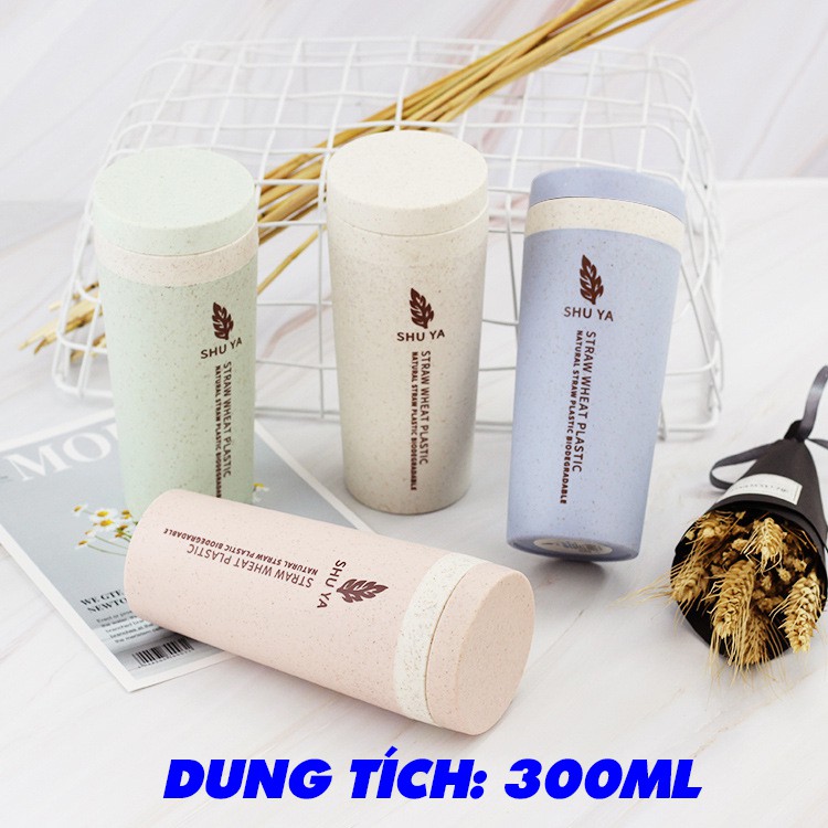 Bình Nước Nhựa Lúa Mạch 300ml Nhiều Màu Xinh Xắn, Nắp Kín Chống Tràn Đựng Trà | BigBuy360 - bigbuy360.vn