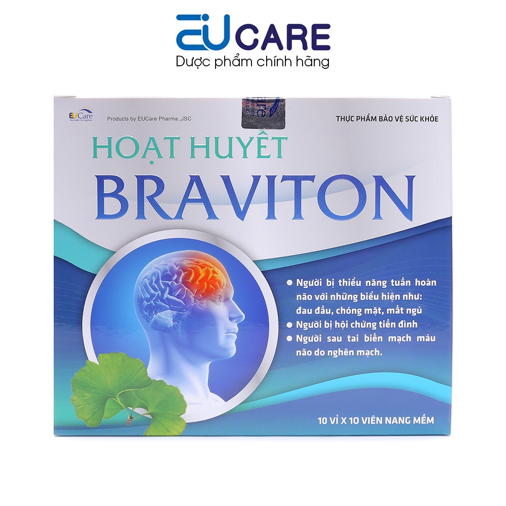 Hoạt huyết Braviton ginkgo biloba, lạc tiên, đinh lăng giảm đau đầu