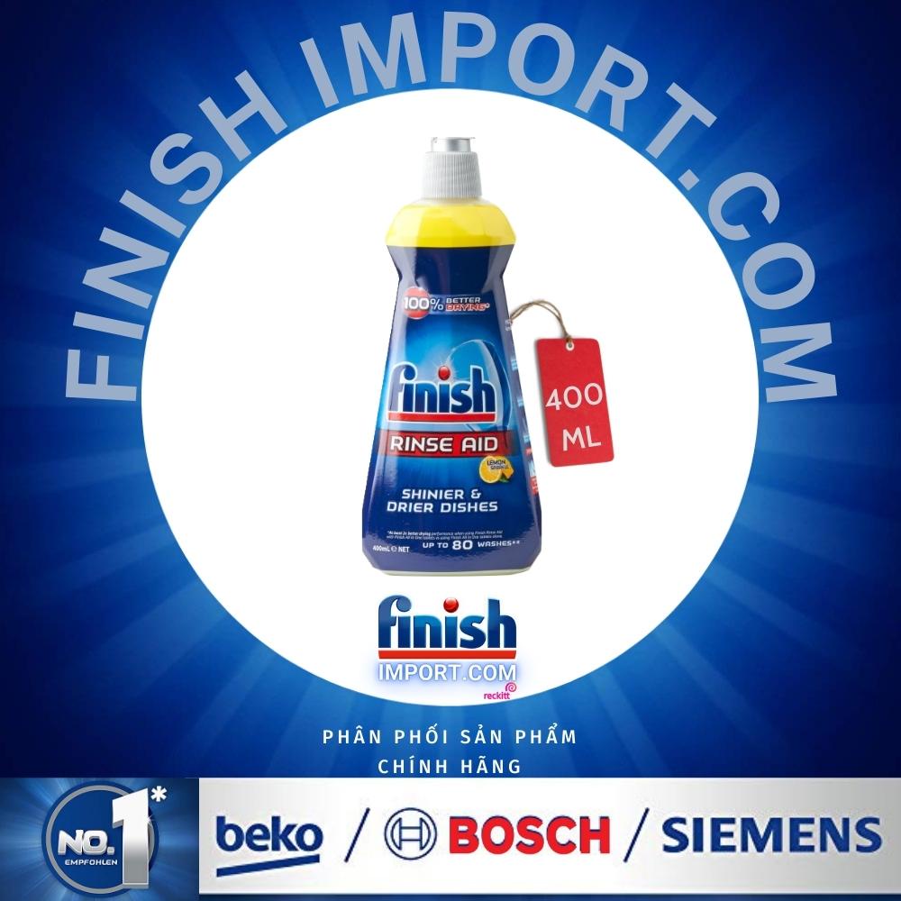 Chai 400ml nước làm bóng chén Finish (Hương Chanh) – (Hỗ trợ sấy khô và không bị đọng nước trên thủy tinh)