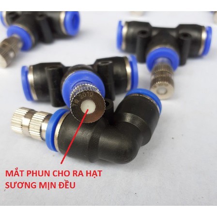 Béc phun sương đồng phủ niken gài nhanh 8mm (số 1-2-3-4)