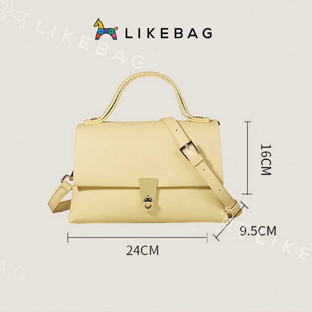 Túi xách nữ đeo chéo vai LIKEBAG kiểu dáng basic phối chốt kim loại sang trọng ST6529 - LIBAGI