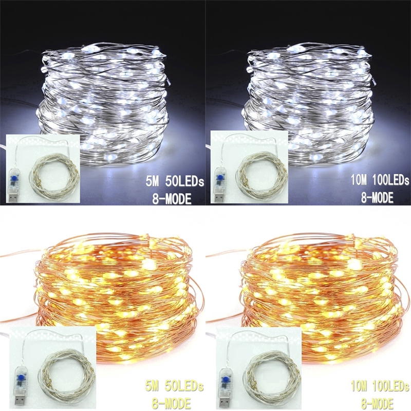 Dây đèn led 8 chế độ dài 5/10m cho trang trí nhà tiệc