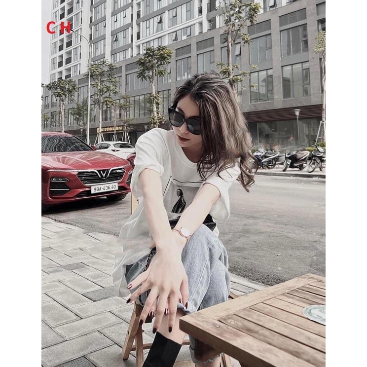 Áo phông cô gái ô vuông HARIQUEEN