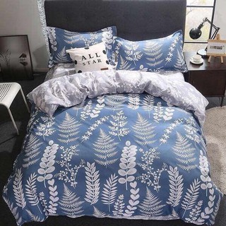 Set chăn ga cotton poly 4 món lá xanh