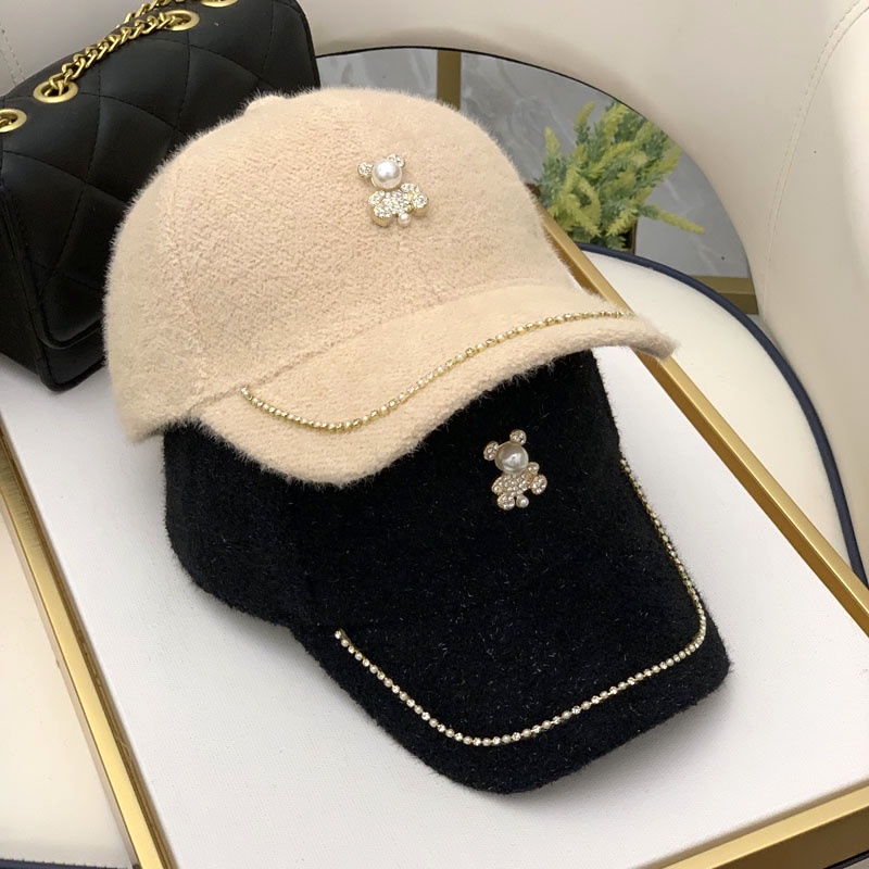 Mũ bóng chày đính đá phong cách phương Tây sang trọng thời trang thu đông cho nữ