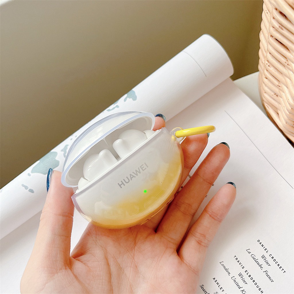 Vỏ Bảo Vệ Hộp Sạc Tai Nghe Bluetooth Huawei Freebuds 4 4i Pro 5i 3 Bằng TPU Mềm Trong Suốt Màu Gradient Có Vòng Nhẫn