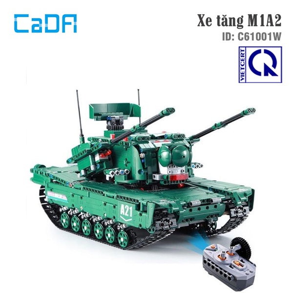 Đồ chơi lắp ráp xe Tăng 2 trong 1- Lego lắp ghép xe Tăng M1A2 điều khiển từ xa- Hàng cao cấp-CADA-C61001W