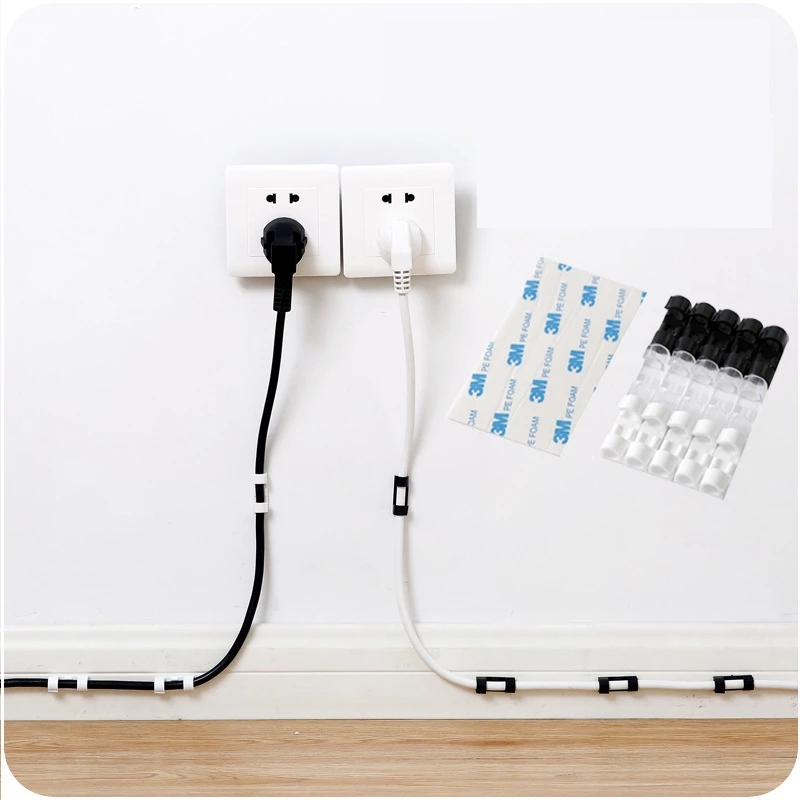Bộ 16 miếng dán cố định dây cáp máy tính hai mặt