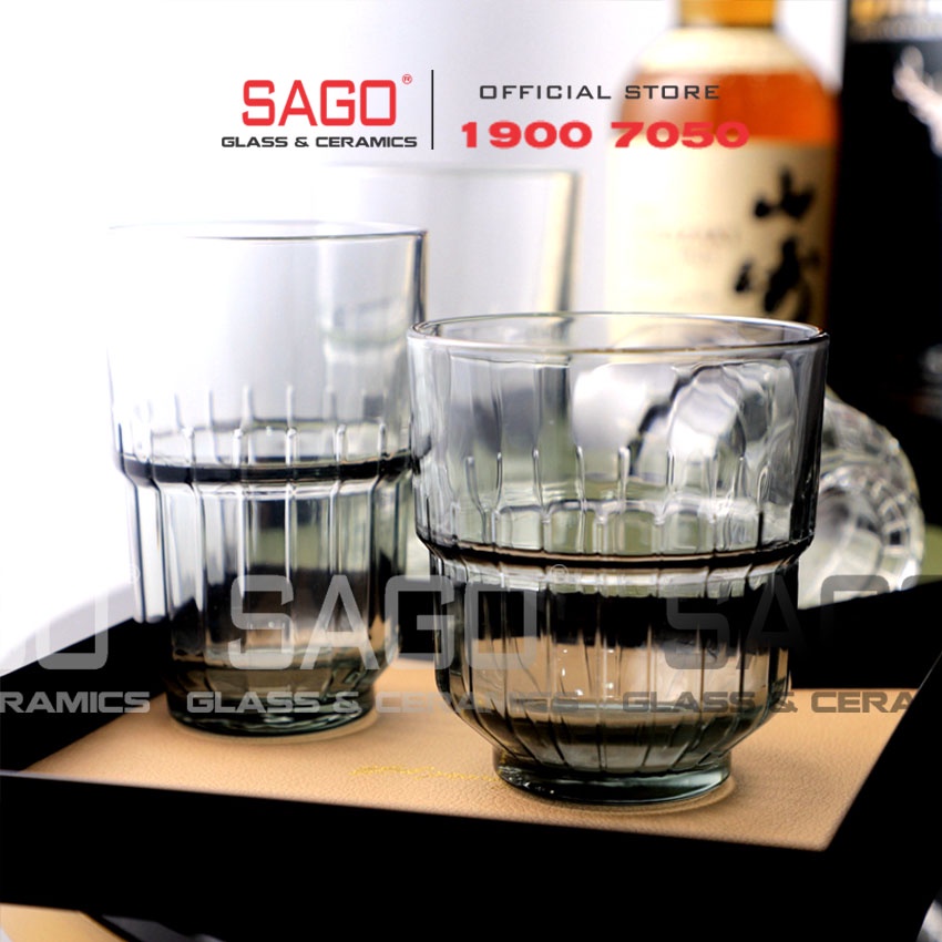 Ly Thủy Tinh Cường Lực LinQ Grey Rocks  266ml | 355ml , Tùy Chọn Dung Tích