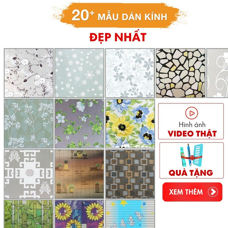 Giấy Dán Kính Hoa Văn, Decal Dán Kính Trang Trí Cửa Sổ