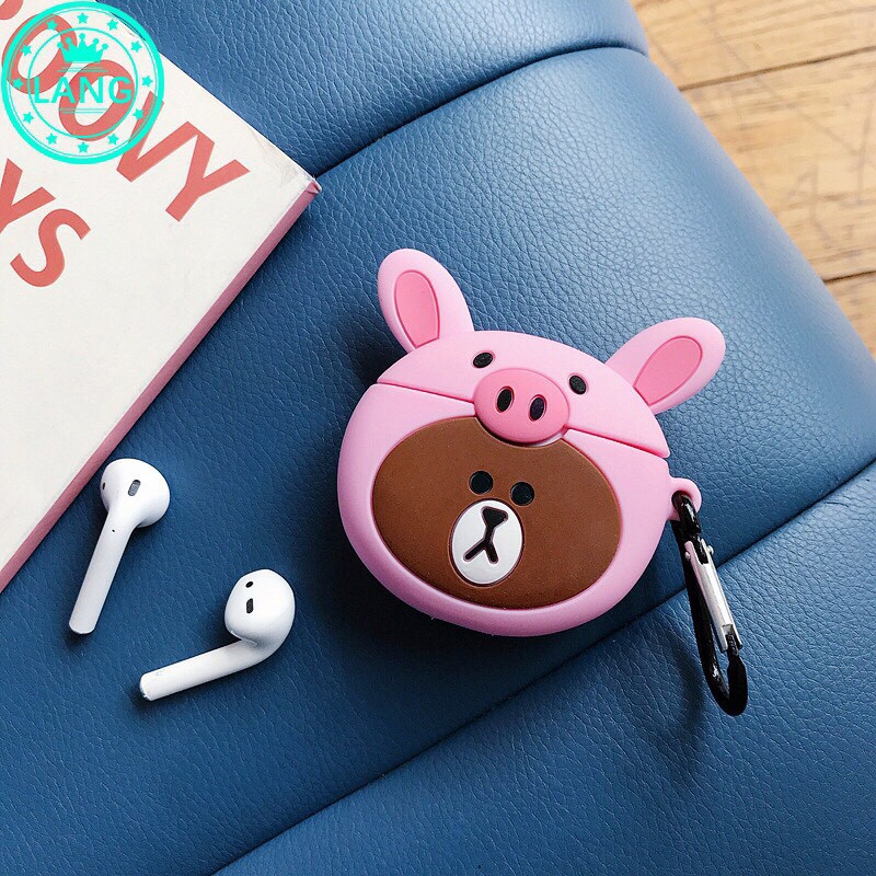 SIÊU CUTE Case Vỏ bọc tai nghe không dây nhiều hình cute silicon cho airpod 1 / 2 / 3 pro kèm móc