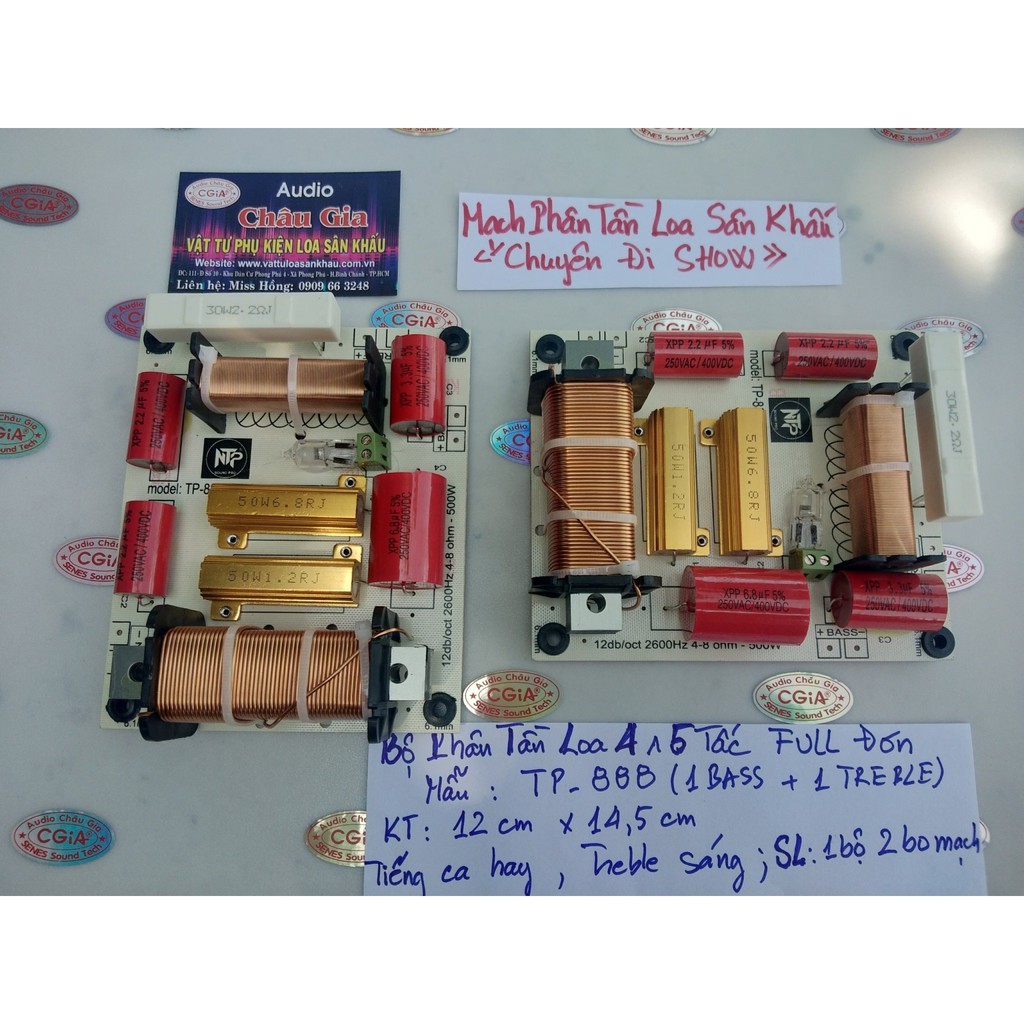 Mạch phân tần loa 4 tấc 5 tấc đơn 2 cái Audio Châu Gia