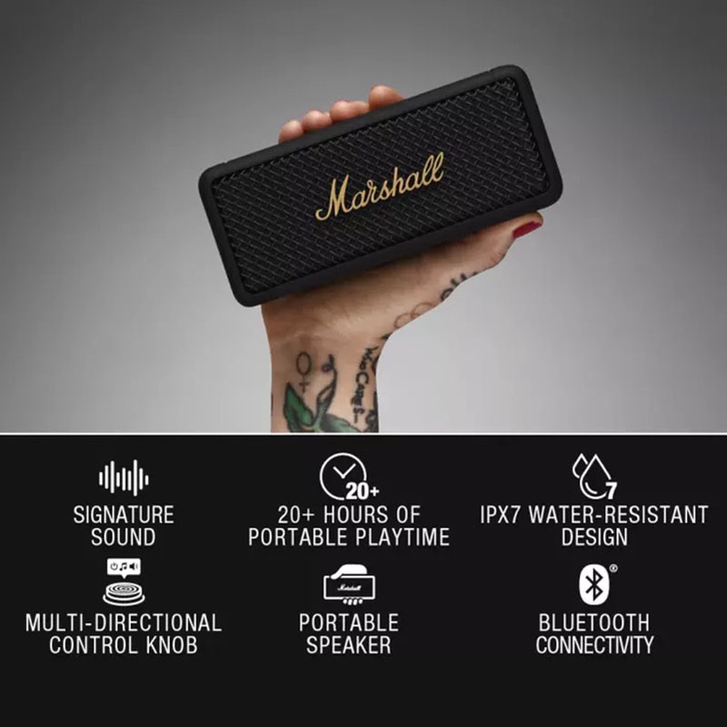 Loa Bluetooth Không Dây Marshall Emberton Âm Thanh Siêu Trầm Chống Nước