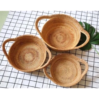 Bộ khay mây bầu dục