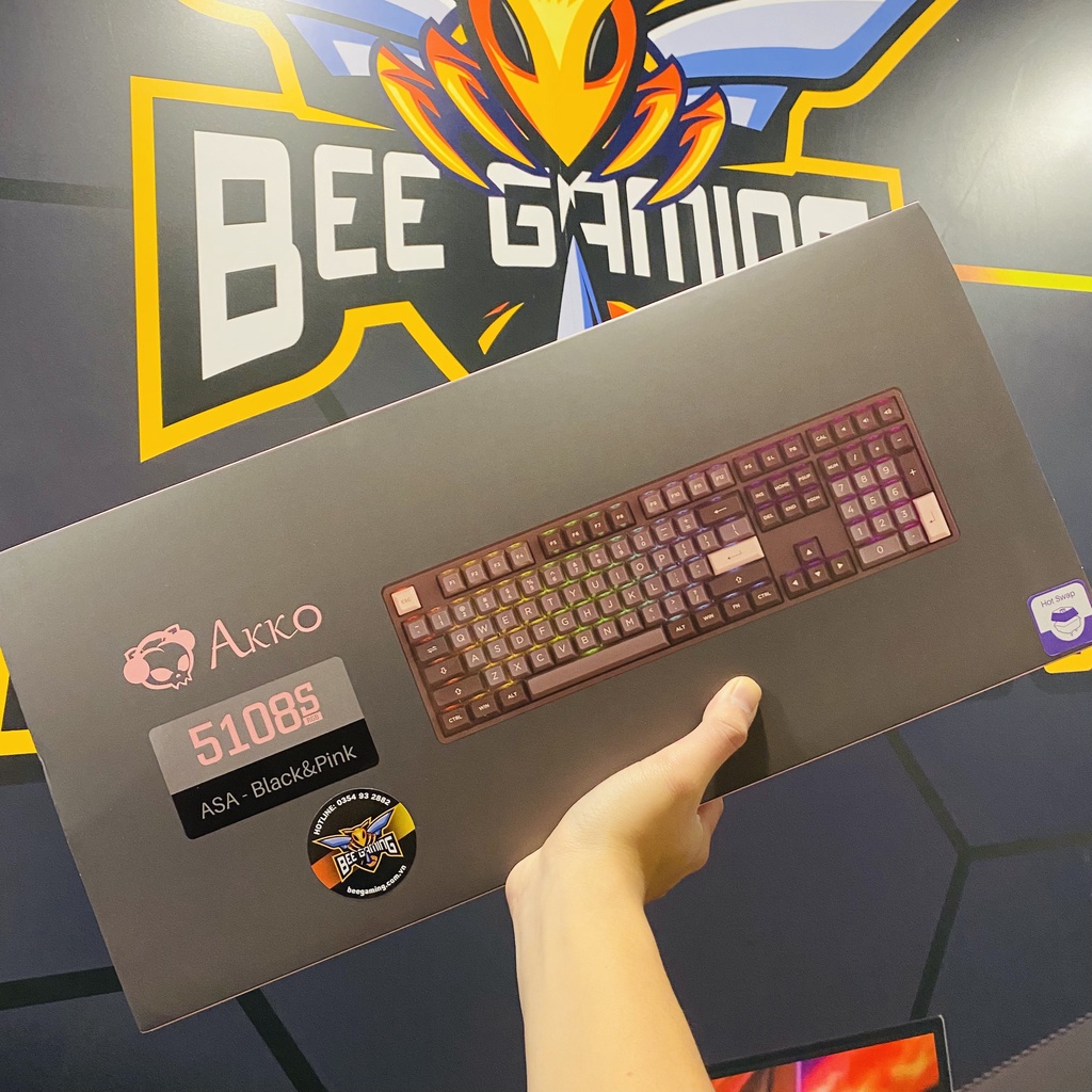 Bàn phím cơ AKKO 5108s Black Pink | Led RGB Hotswap | AKKO CS Switch | Foam tiêu âm