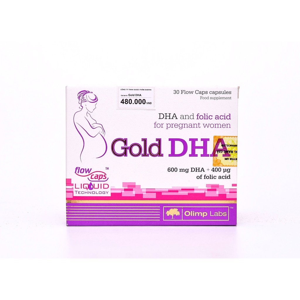 ✔️️️(Tặng ví xinh) Gold DHA - Giúp bổ sung DHA và acid folic cho phụ nữ có thai và cho con bú (Hộp 30 Viên)