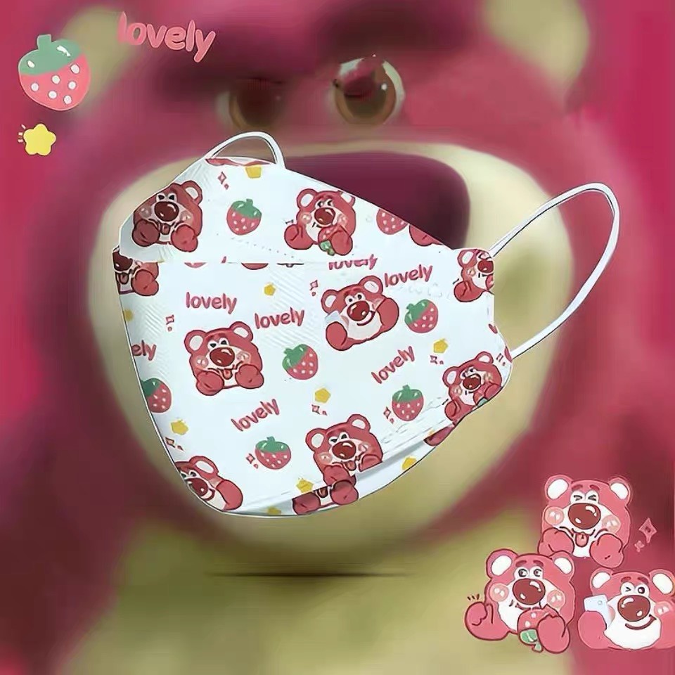 Khẩu Trang Họa Tiết Hàn Quốc KF94 Người Lớn In Hình X Mask Of The Bear