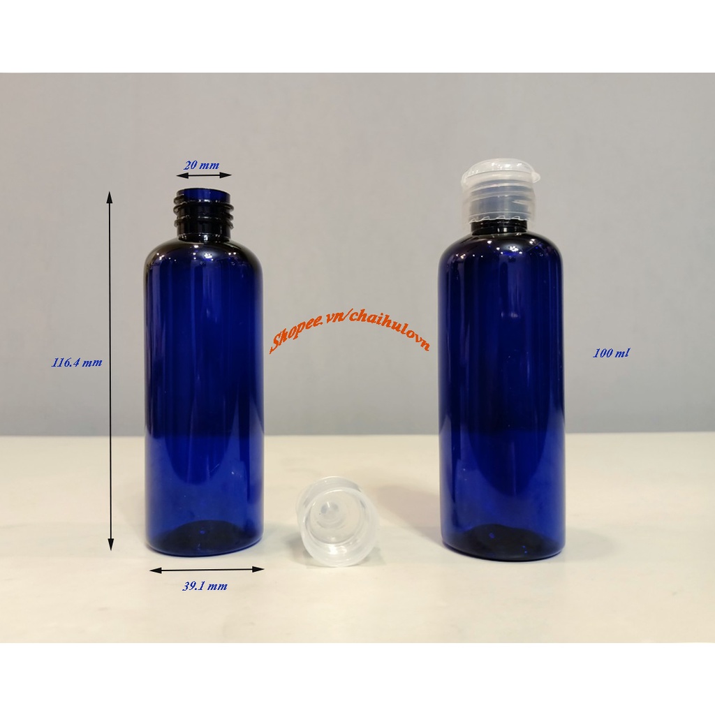 Chai nhựa NẮP BẬT nhiều màu 100ML, chai chiết mỹ phẩm, gel rửa tay