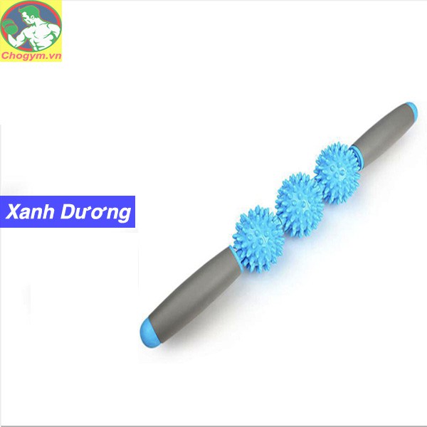 Thanh Lăn Massage Cơ Bắp 3 Bóng Roller Stick Tập Gym Yoga