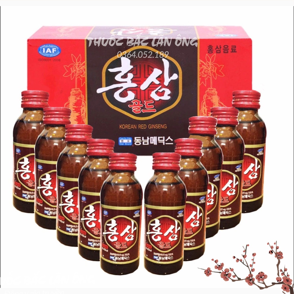 Nước hồng sâm giải khát Hàn Quốc (10 chai x 100ml) - Thuốc Bắc Lãn Ông