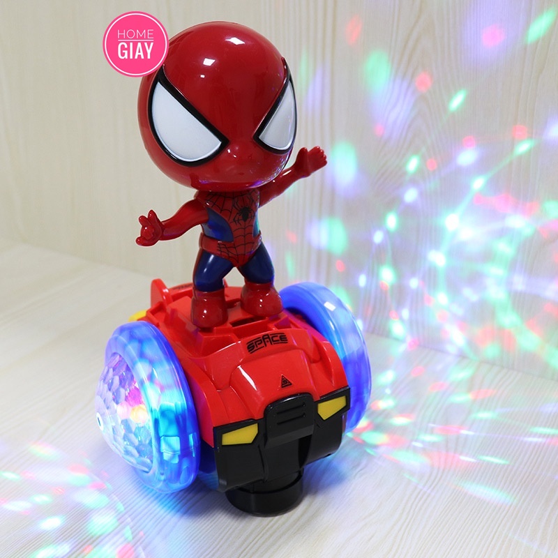 Đèn trung thu siêu nhân người nhện trên xe thăng bằng có phát nhạc vui nhộn shop home giay