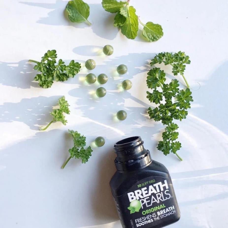 🌟 Viên thơm miệng thảo dược  giảm mùi miệng cho người lớn, phụ nữ và bé trên 6 tuổi Breath Pearls, Úc