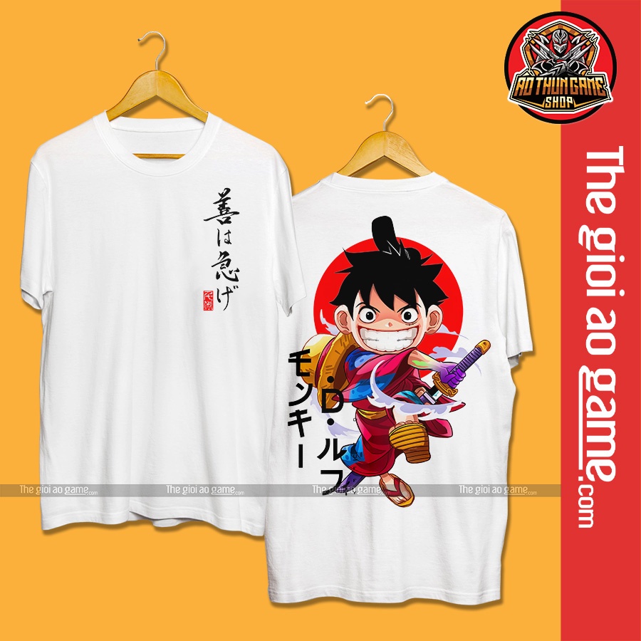 Áo one piece luffy nam nữ Áo thun one piece luffy trắng form rộng unisex cotton co giãn thoáng mát TGAG 02