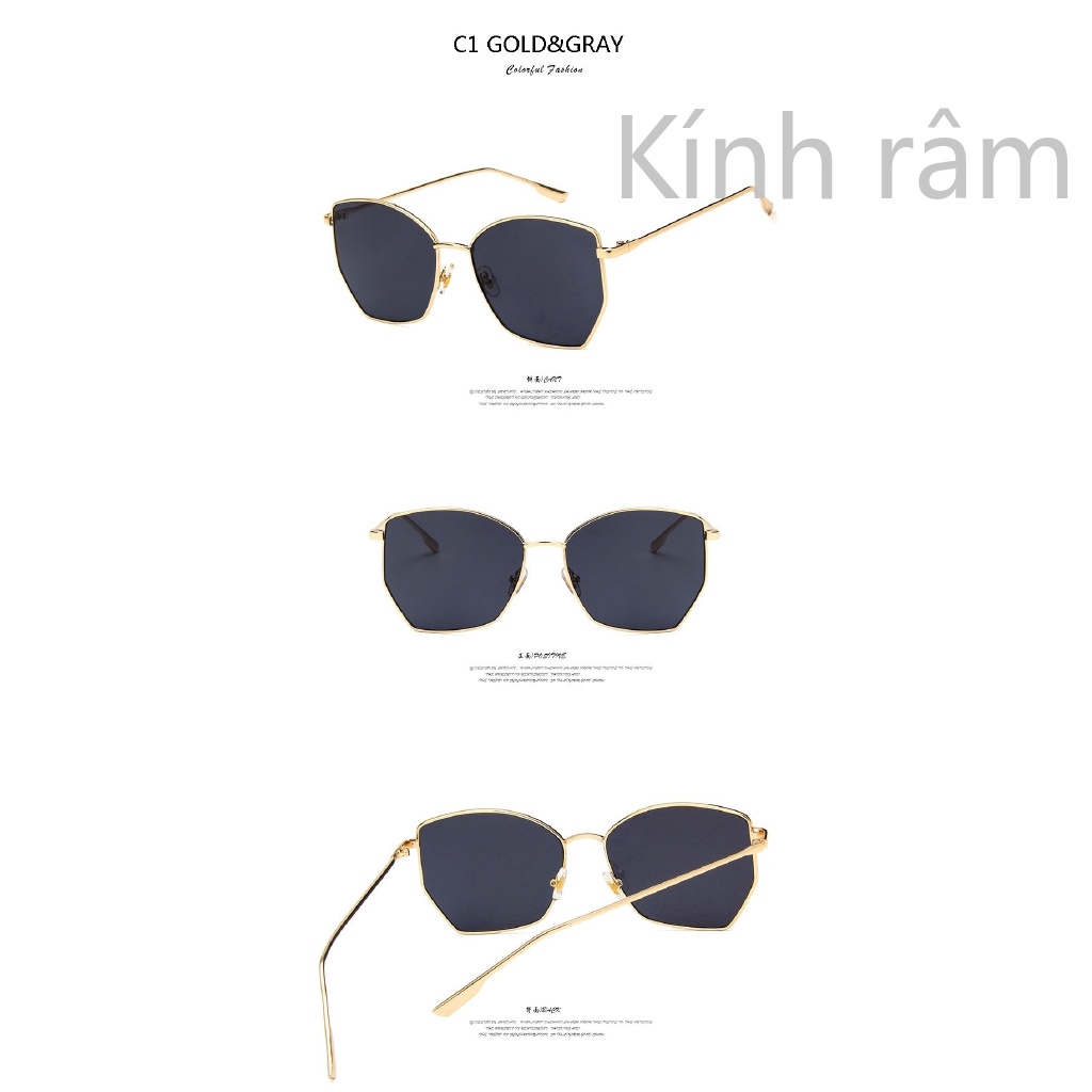 Kính mát gọng kim loại phong cách cổ điển cho nam