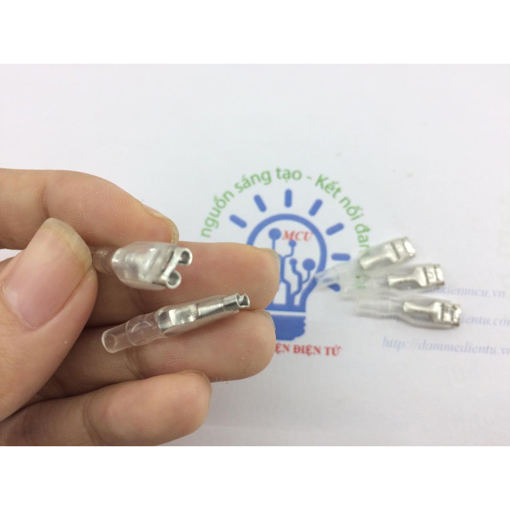 Bộ 100 Đầu cos 4.8,cos relay, cos xe máy, đầu cos dây điện có bọc nhựa