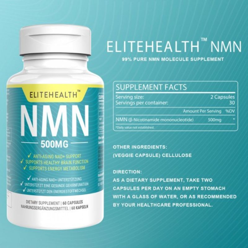 Viên Uống Truyền NMN 500mg NAD Săn Chắc Da Nâng Cơ Nicotinamide mononucleotide B3 Starhonor 60v