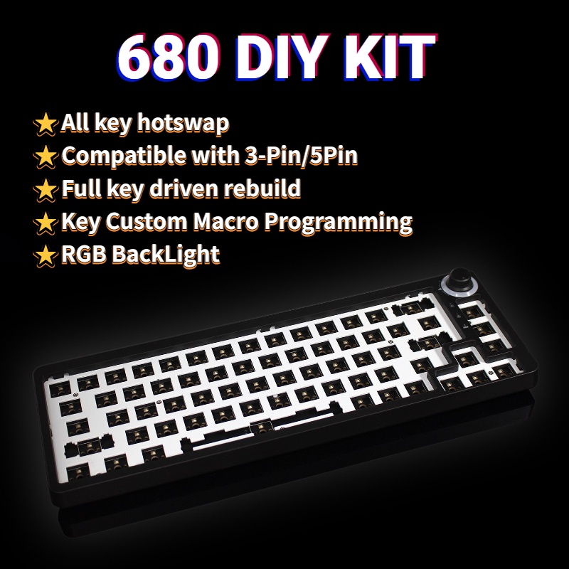 Bàn Phím Cơ DIY Hotswap Tm680 Có Dây Tương Thích Switch Cherry Mx Gateron Kailh