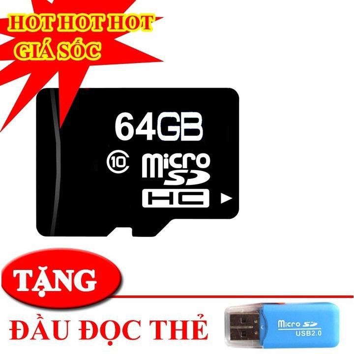 Bán buôn & Bán lẻ thẻ nhớ Micro SD 8G/16G/32G /64G chính hãng Class 10-Tặng kèm đầu đọc thẻ nhớ