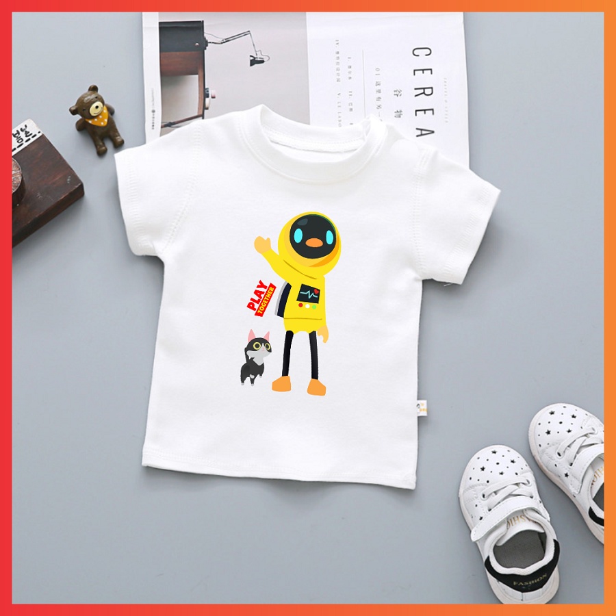 BST Áo thun phông in hình play together màu trắng đủ size cho bé trai bé gái